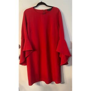 Eloquii Women's Red Bell Sleeve Knee Length Dress Size 18